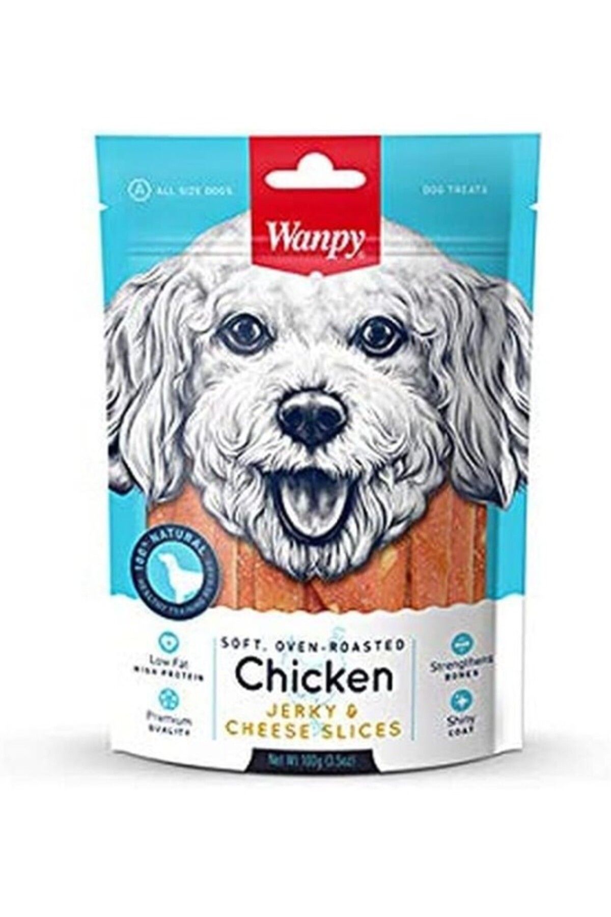 ShopZum Wanpy Yumuşak Tavuk &Amp; Peynir Dilimleri Köpek Ödülü, 100 Gram