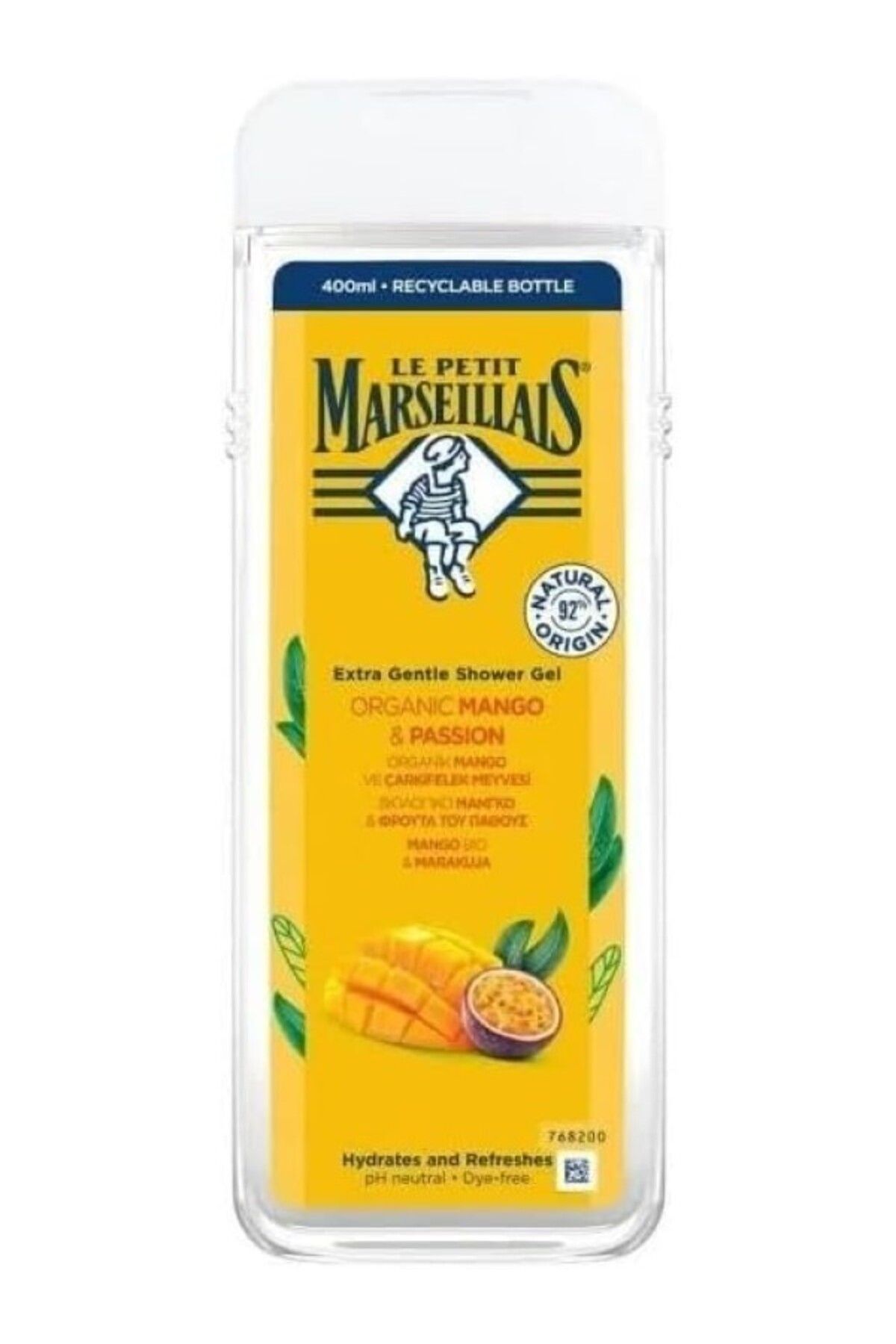 ShopZum Le Petit Marseillais, Lpm Organik Mango Ve Çarkıfelek Meyvesi 400Ml Duş Jeli, Beyaz Ve Sarı