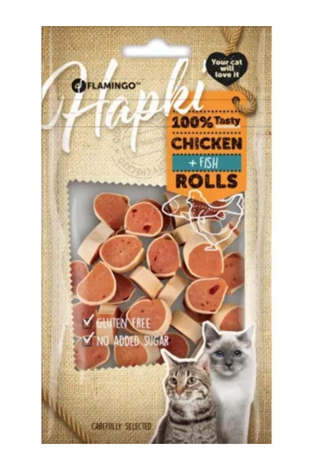 ShopZum Flamingo Cat Snack Chicken Tavuklu Kedi Ödülü 50 G