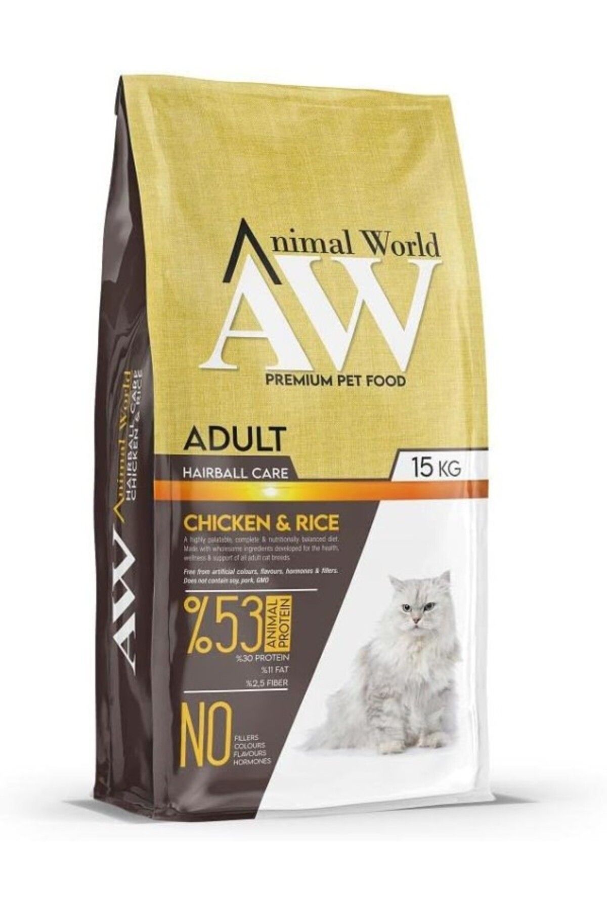 ShopZum Animal World Hairball Care Tavuklu Yetişkin Maması 15 Kg