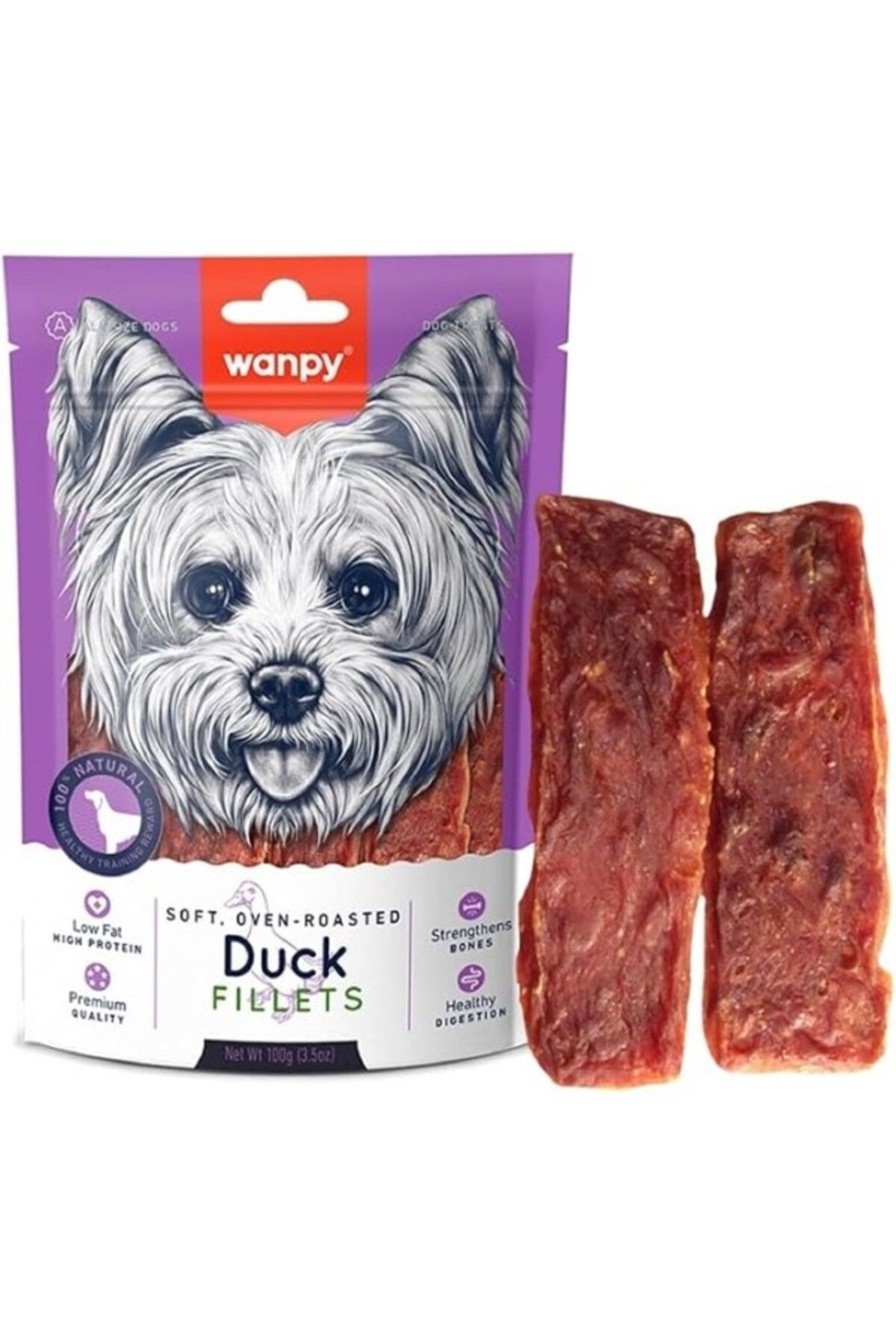 ShopZum Wanpy Oven Roasted Gerçek Ördek Fileto 100 G Köpek Ödülü, Küçük Köpekler