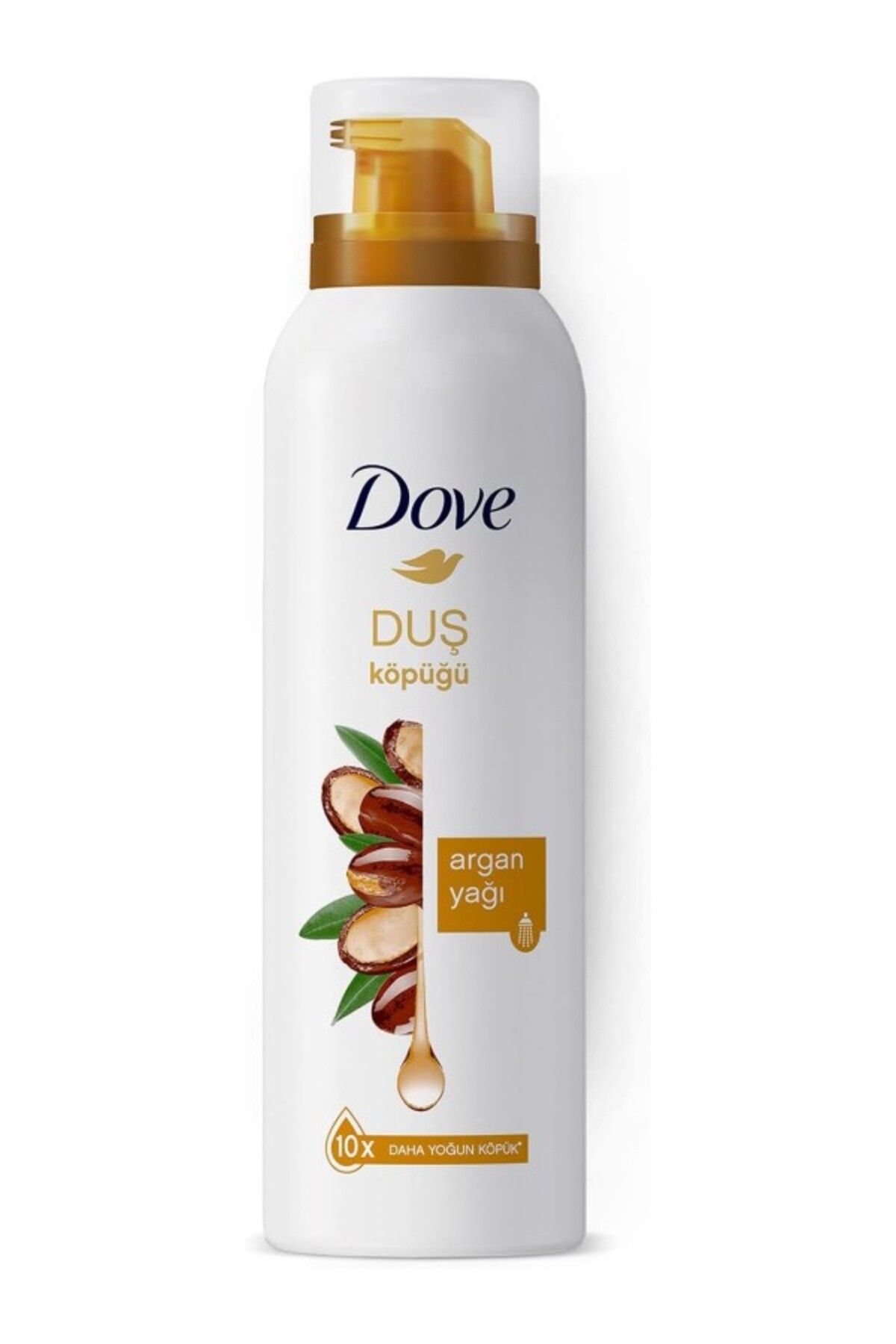 ShopZum Dove Argan Yağı Duş Köpüğü,10 Kat Daha Yoğun Köpüğe Sahip Kremsi Formül, 200 Ml, Beyaz