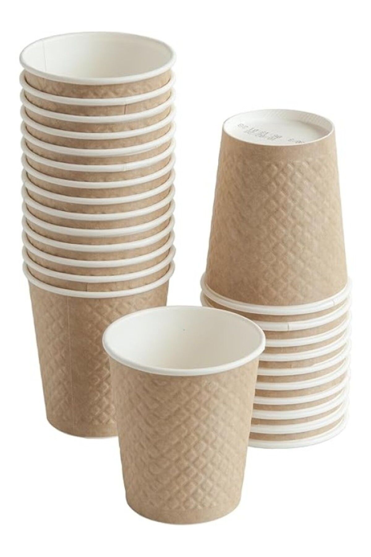 ShopZum Cuptoyou 25 Adet Kraft Çift Duvarlı Kahve Bardağı 8 Oz, Küçük Kağıt Çay Bardakları 250 Ml, Soğuk Ve