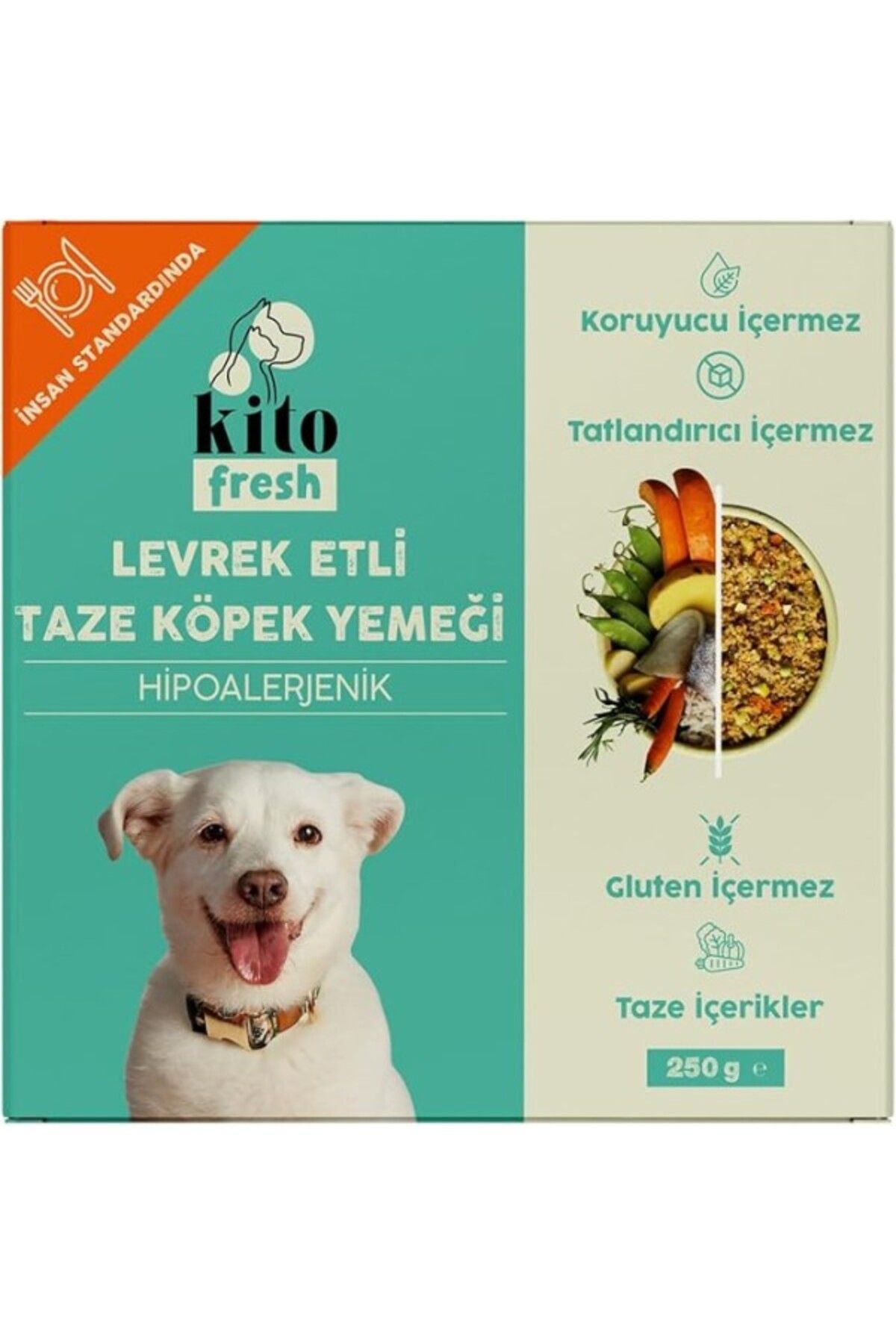 ShopZum Kito Fresh Levrek Etli Taze Köpek Yemeği, 250Gr