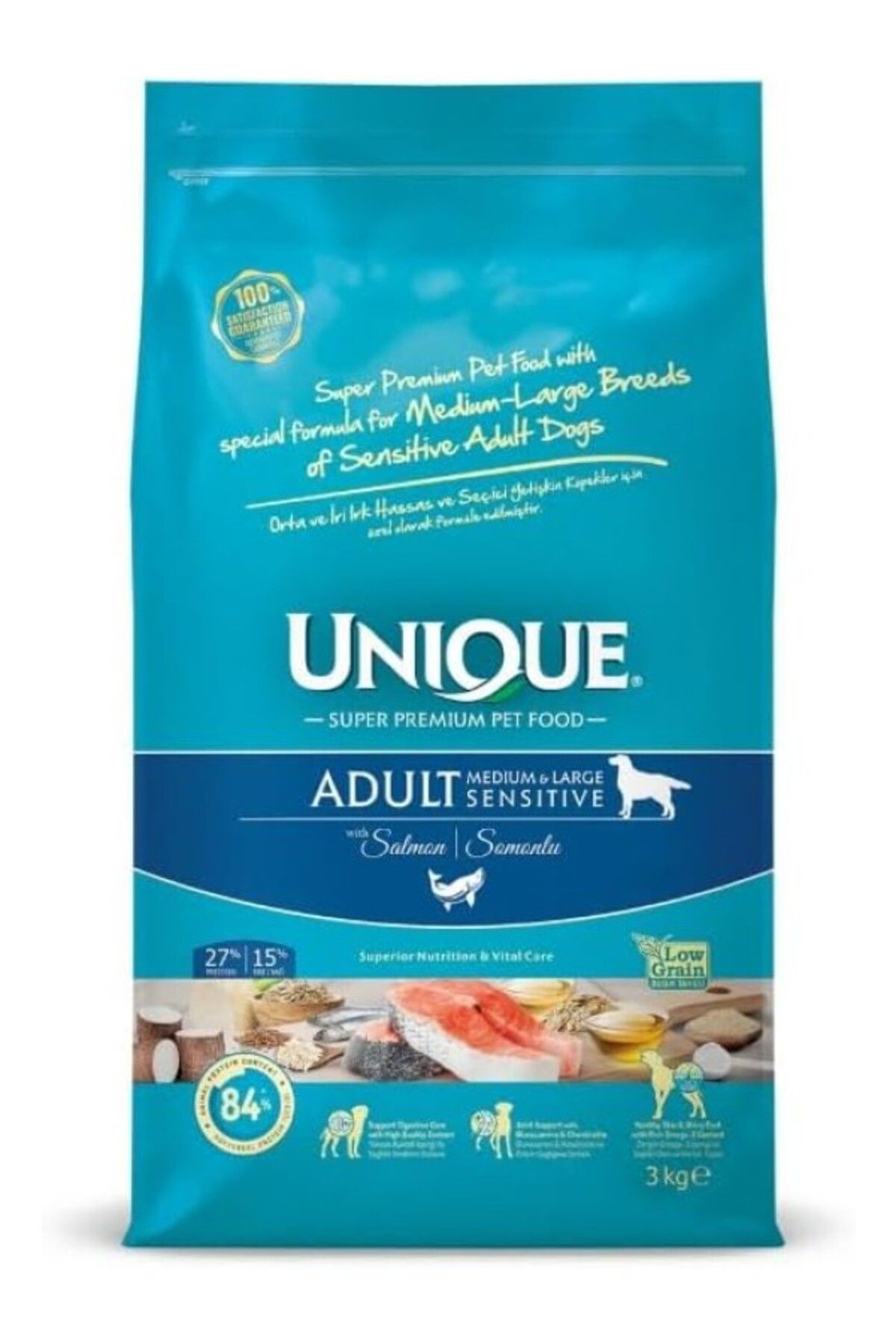 ShopZum Unique Adult M&Amp;L Sensitive With Salmon 3 Kg
