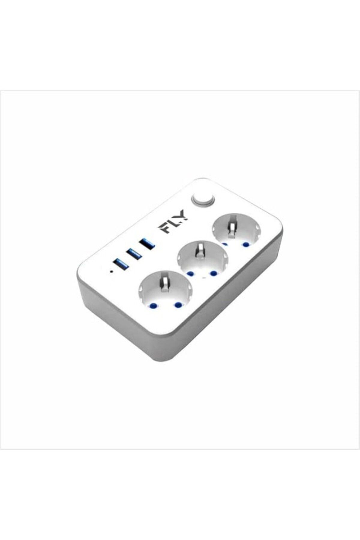 ShopZum Fly 3406 Termal Akım Korumalı, Çocuk Korumalı, 3 X Usb, 2mt Uzatma Kablosu 3nanlü Priz, Beyaz