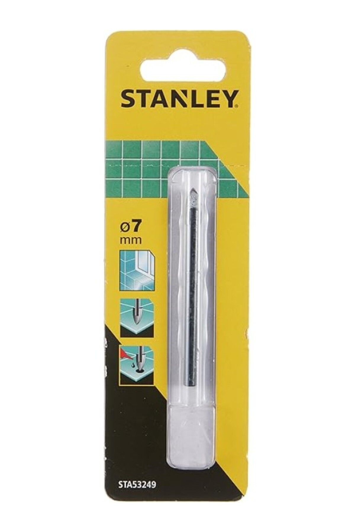 ShopZum Sta53249 Cam/Fayans Matkap Ucu, Metalik, 1 Adet, 7 Mm