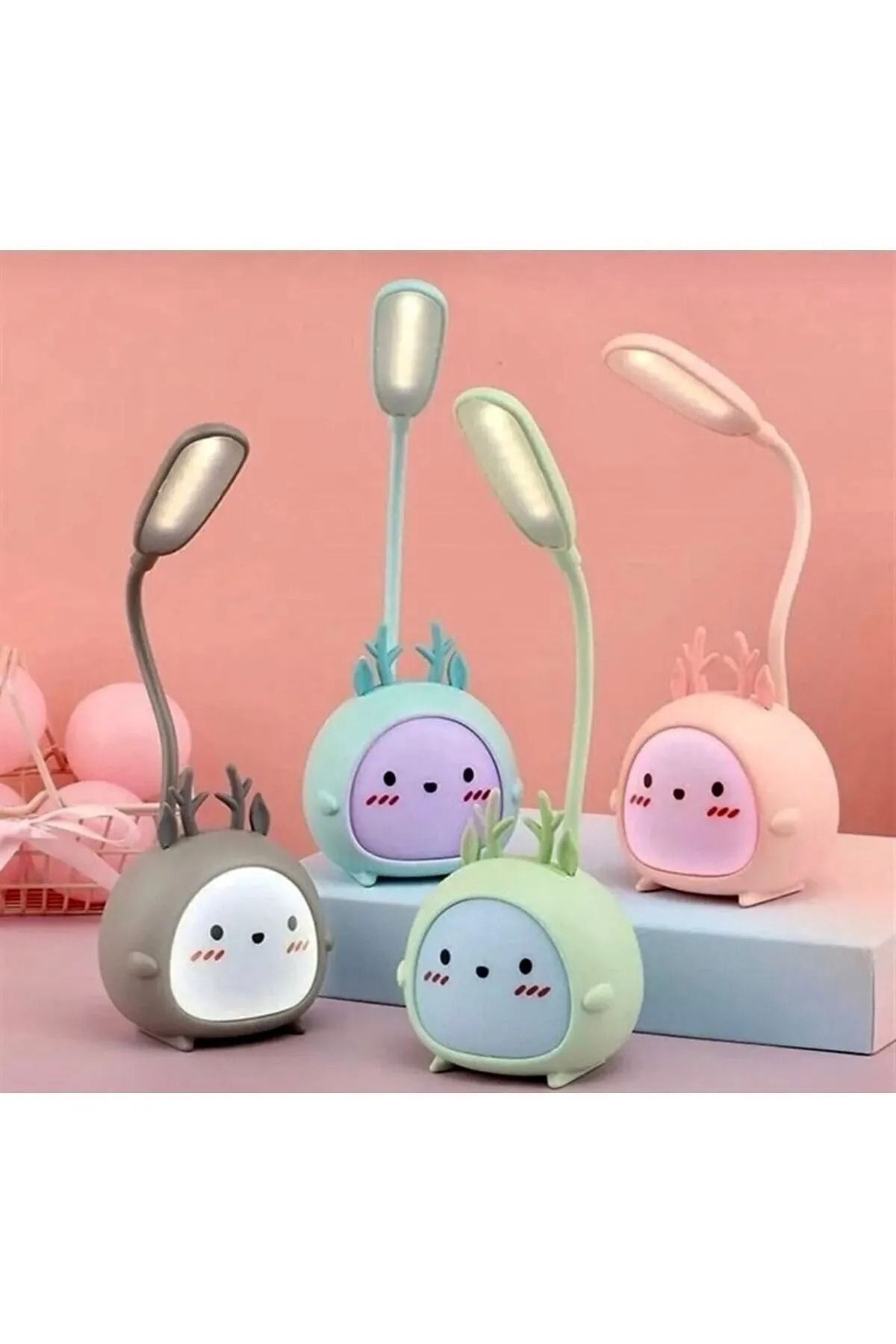 SerenityHaven Sevimli Geyik Tasarımlı LED Masa Lambası – USB Şarjlı, Esnek Boyunlu Gece Işığı