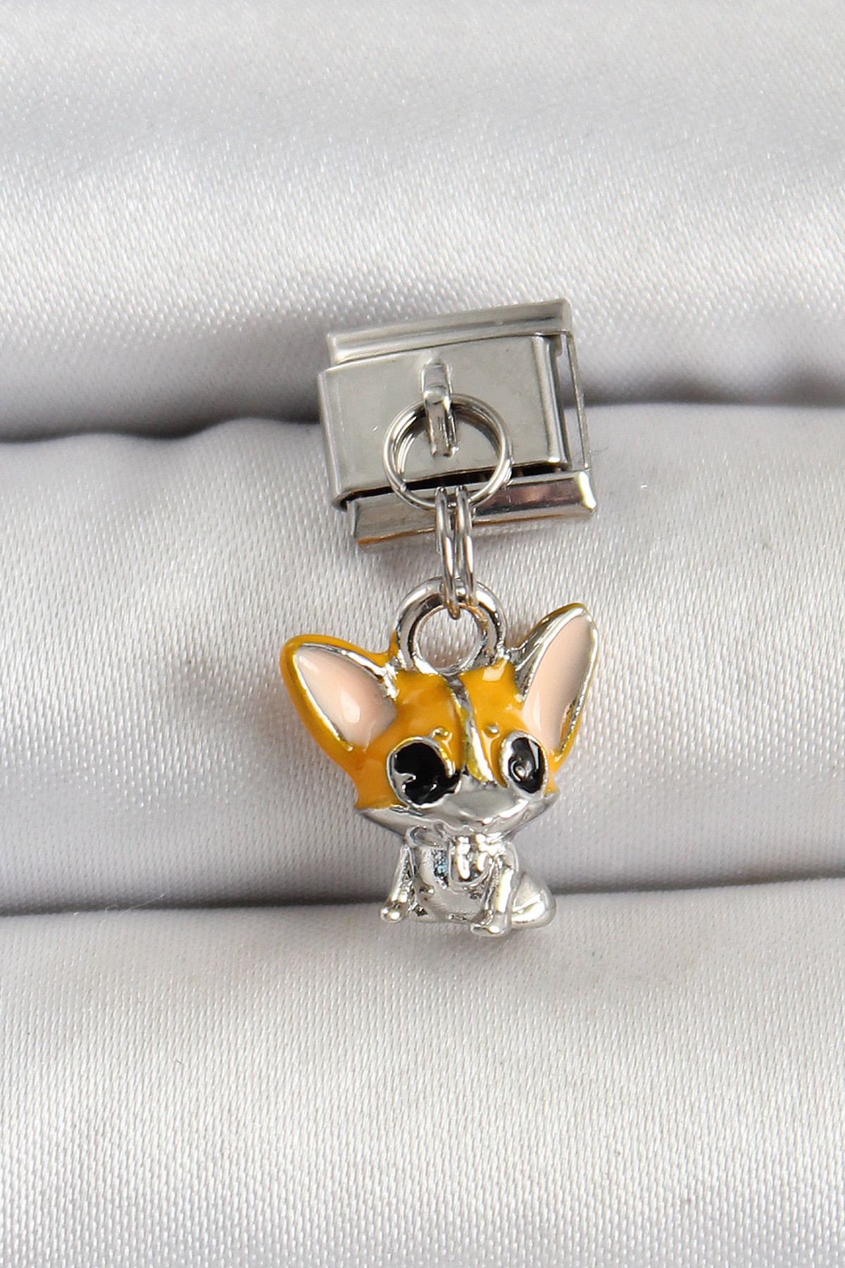 Goşenefmafe 316L Çelik Gümüş Renk Chihuahua Köpek Model Nomination Charm
