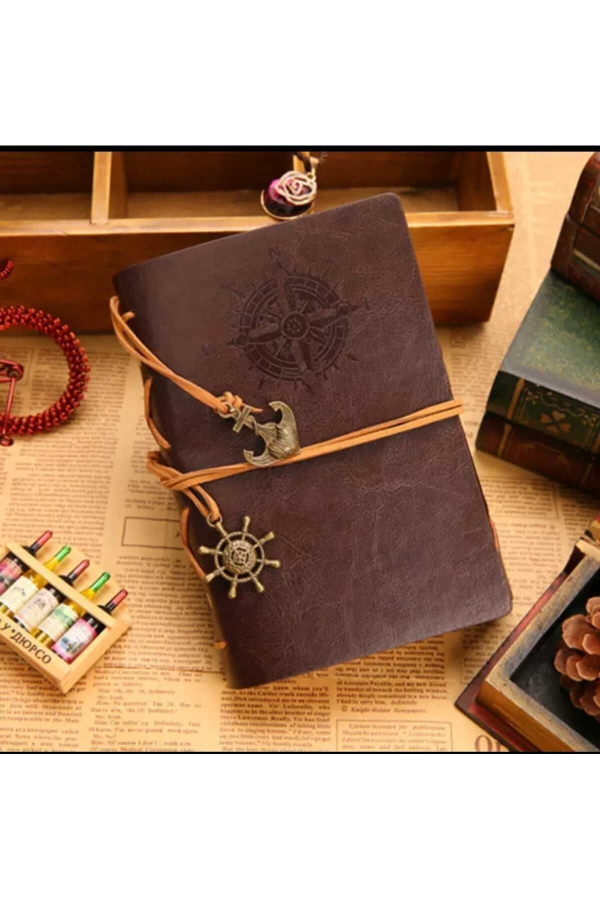 MRShopping MR Retro Vintage denizci not defteri, klasik poliüretan deri kapaklı not defteri Harika bir hediye