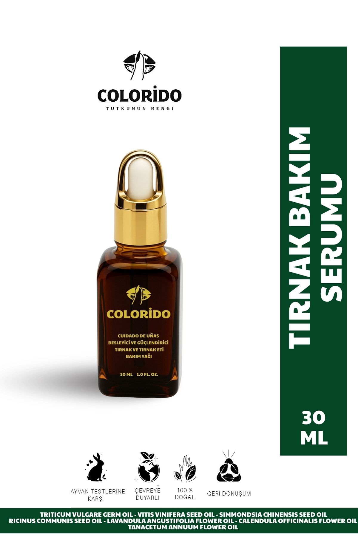 Colorido Kozmetik COLORİDO CUIDADO DE UÑAS - EL ,AYAK BESLEYİCİ VE GÜÇLENDİRİCİ TIRNAK VE TIRNAK ETİ BAKIM YAĞI 30 ML