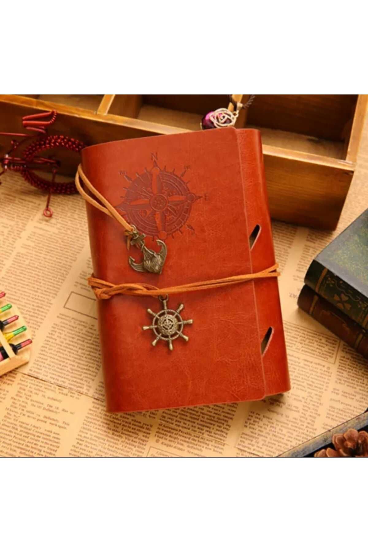 MRShopping MR Retro Vintage denizci not defteri, klasik poliüretan deri kapaklı not defteri Harika bir hediye