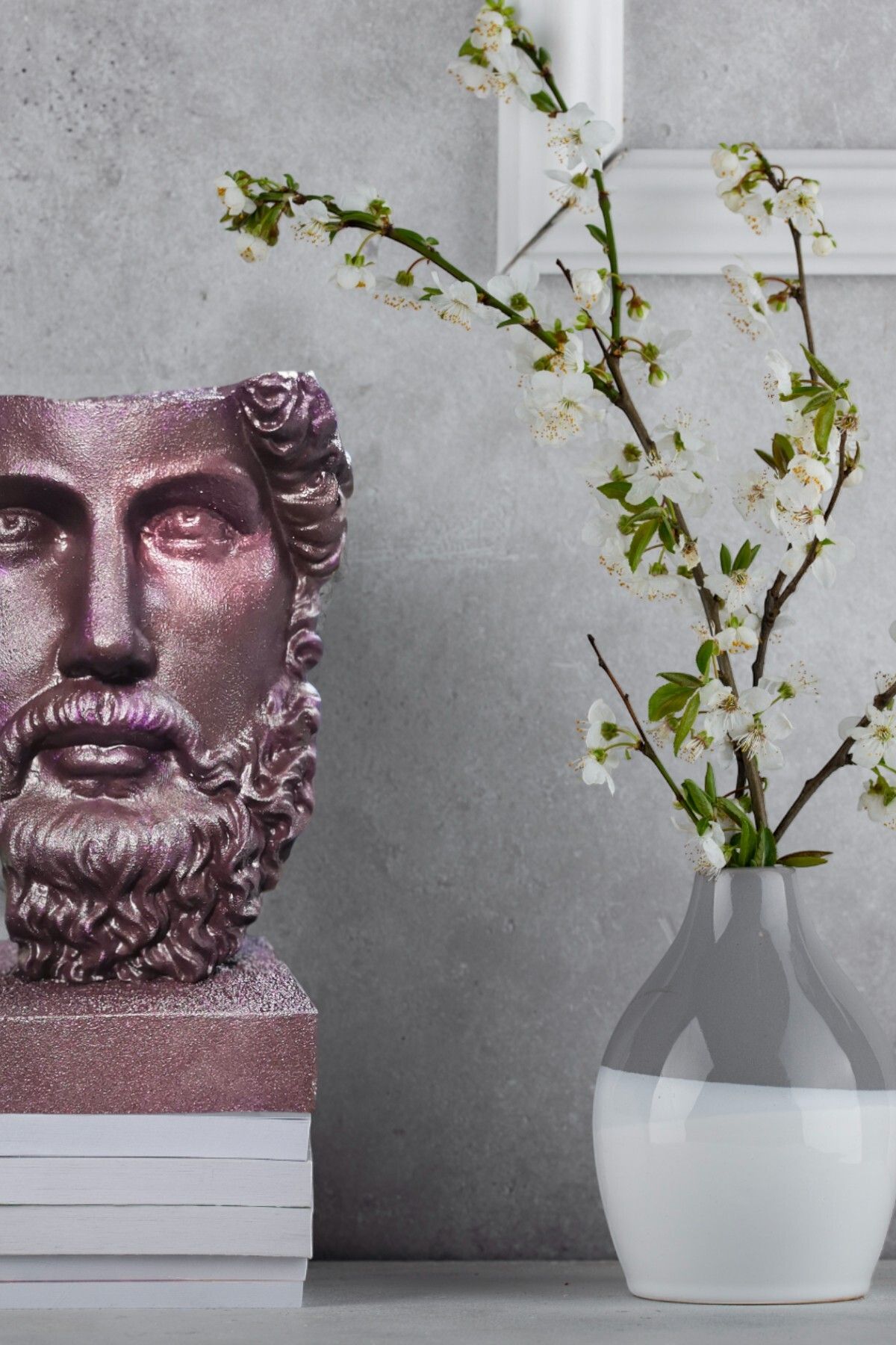 FS CANDLE & HOME Decoration - Accesories Sonsuzluğun Yüzü (Visage d'Éternité) - Dekoratif ve Hediyelik Beton Antik Yüz Heykeli