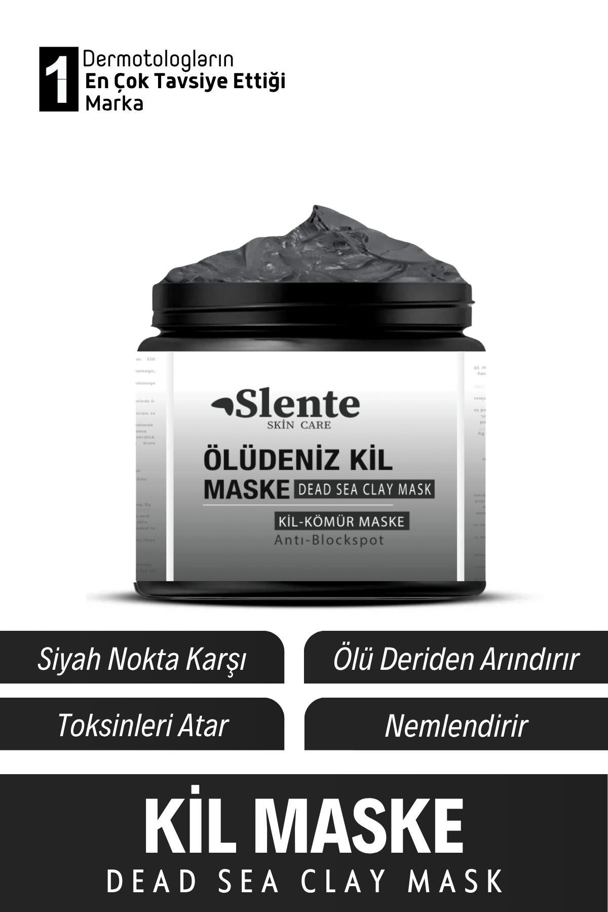 SLENTE Kolajen Ve Siyah Nokta Leke,giderici Collagen Ölüdeniz Kil Maskesi150 gr