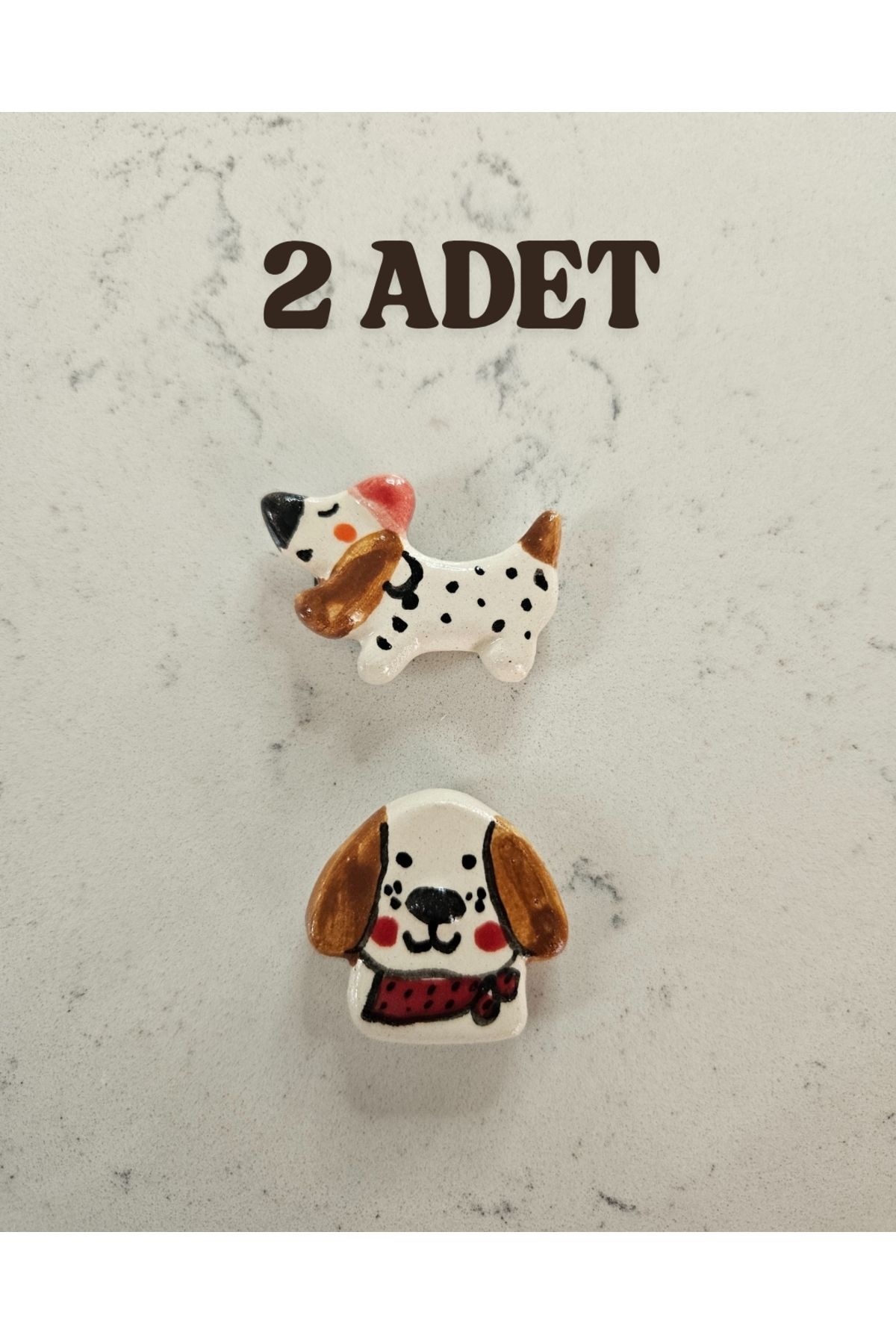 Soli Seramik El Yapımı Köpekli Seramik Magnet, Köpekli Buzdolabı Magneti, Dolap süsü sevimli köpek figürü
