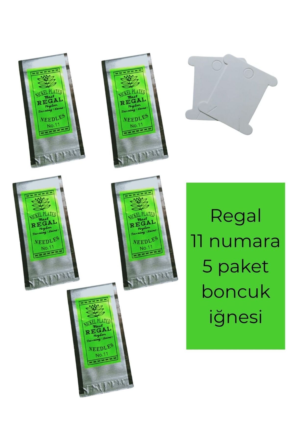 Eskişehir hobi sanat Regal 11 Numara 5 Paket 4 Cm Gold Kum Boncuk Iğnesi Miyuki iğnesi Ve 2 Adet Iplik Sarma Kartı