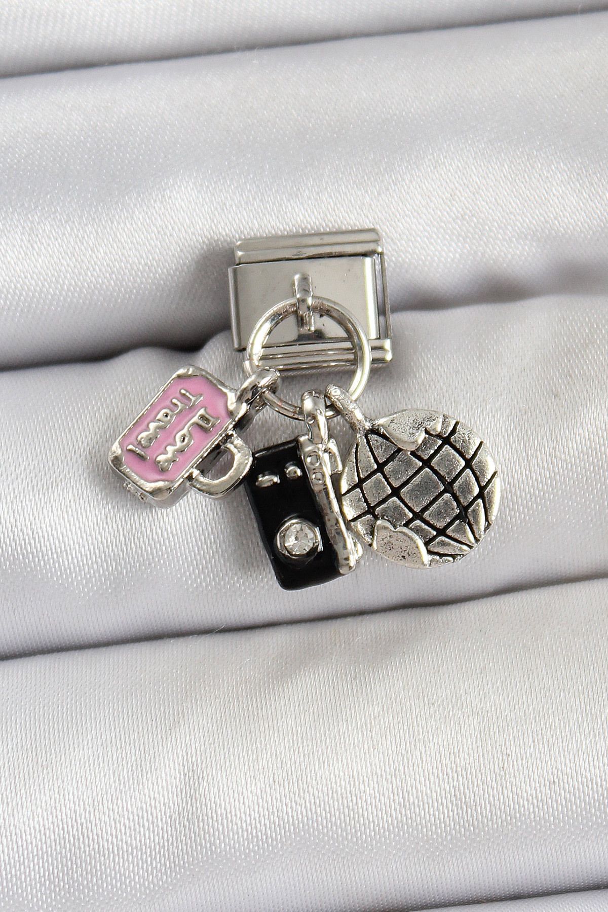 ENGSTORE 316L Çelik Sallantılı Çoklu Model Gümüş Renk Nomination Charm
