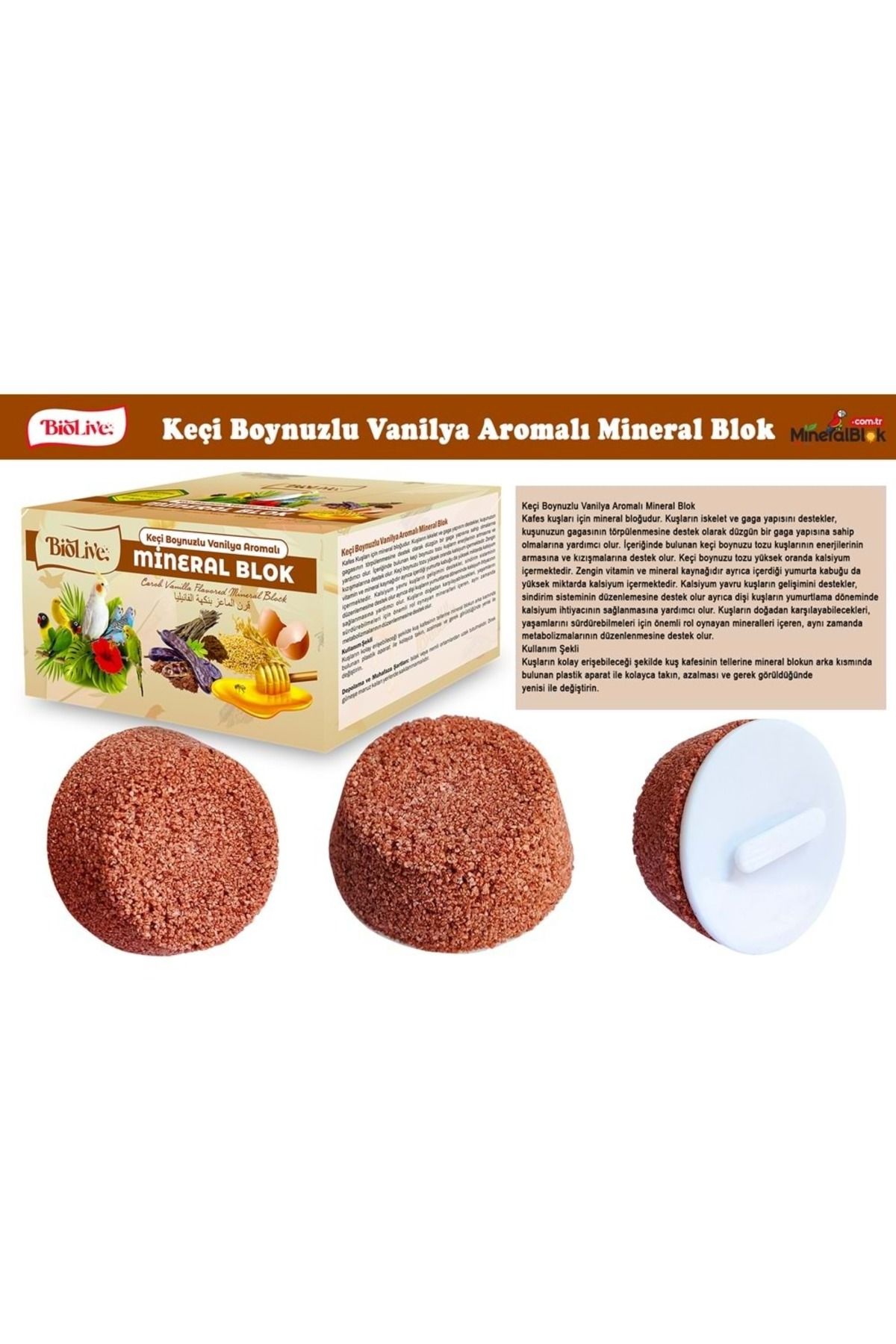 merland benvecocuk BİOLİVE Keçiboynuzlu Vanilya Aromalı Mineral Blok