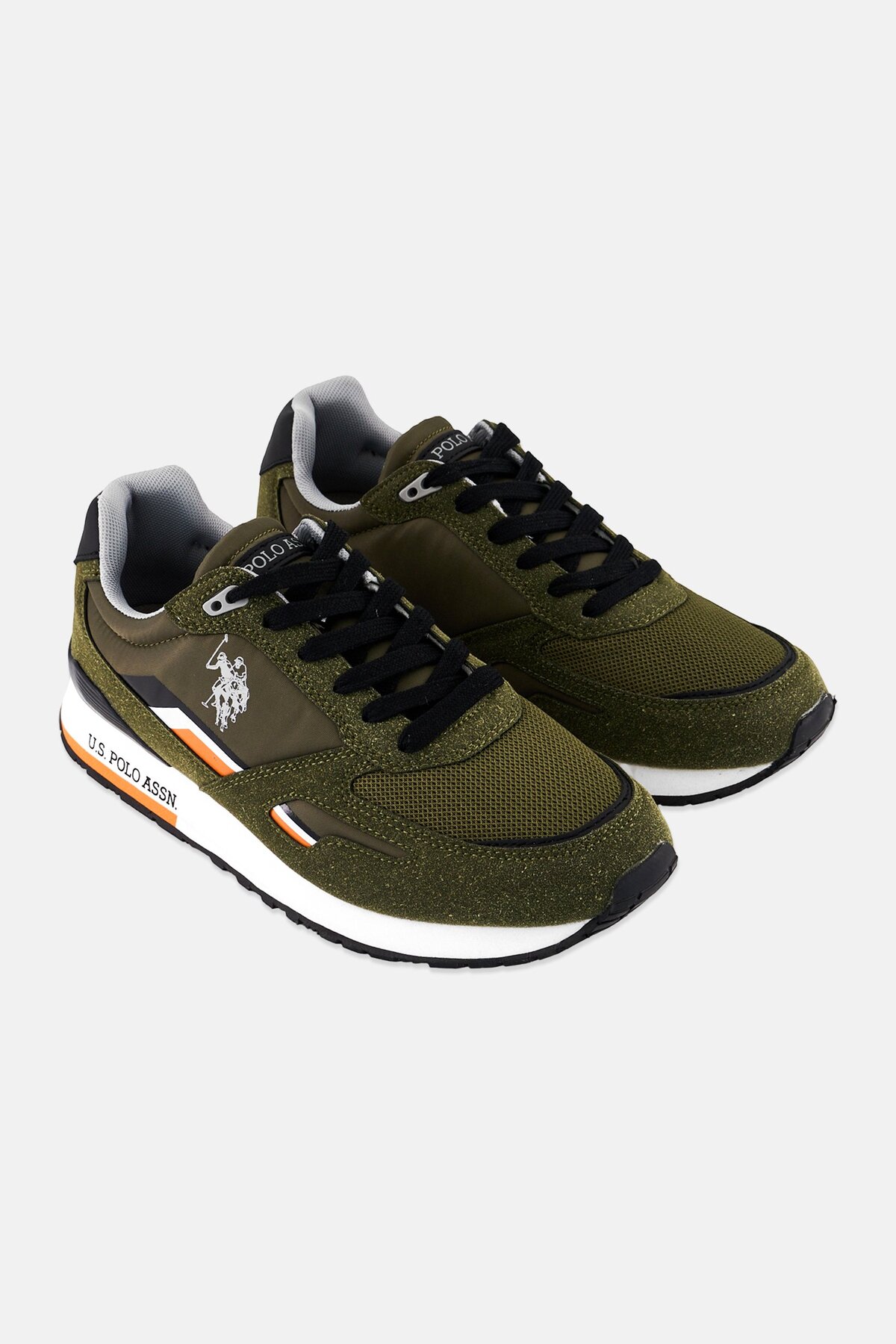 کفش‌های کژوال بنددار مردانه از جنس پارچه اکولوژیک و جیر، رنگ زیتونی