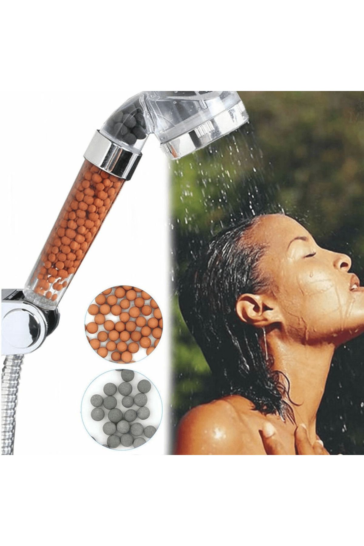 merland benvecocuk Su Arıtmalı Duş Başlığı Tasarruflu Boncuklu Banyo Duş Başlığı ( Lisinya )