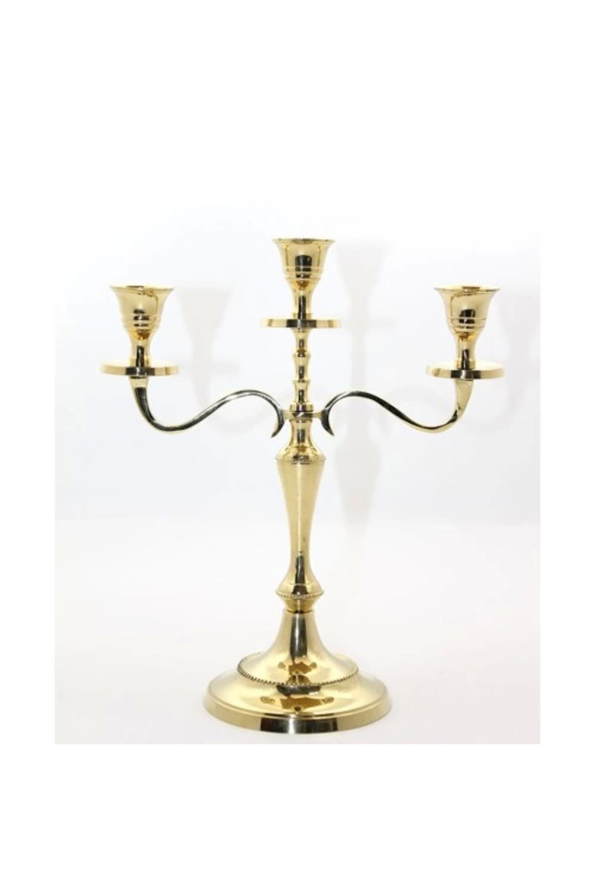 SerenityHaven Pirinç 3'lü Şamdan Model 1