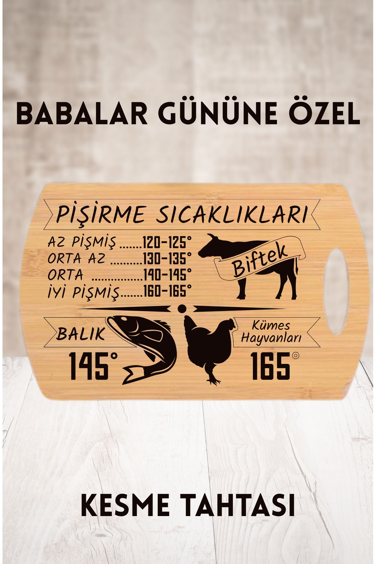 GÜL MZC Kişiselleştirilebilir, İsme ve Güne Özel, Bambu Kesme Tahtası, Babalar Günü, Kesme Tahtası