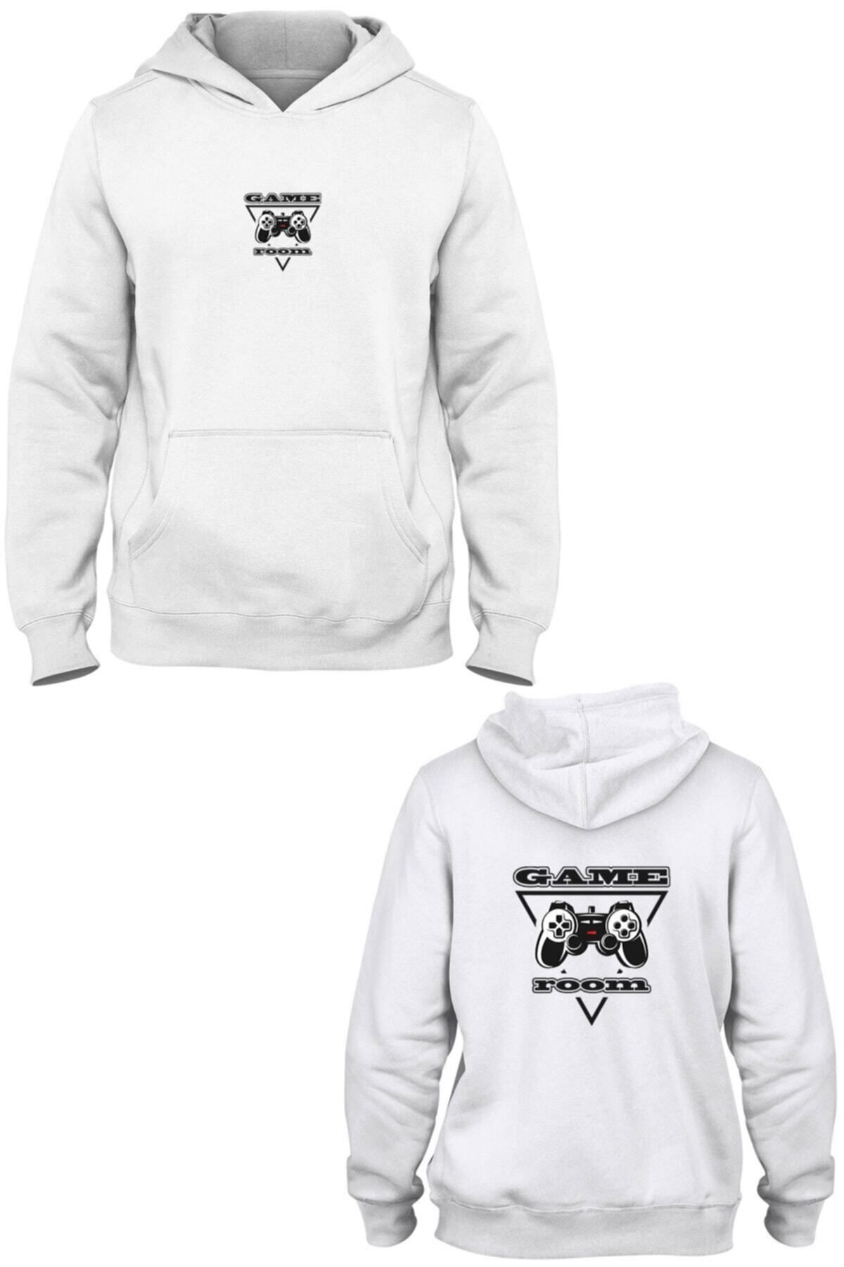 Pisa Art Game Room Ön Arka Baskılı Kanguru Cepli Kapşonlu Sweatshirt Bll1786