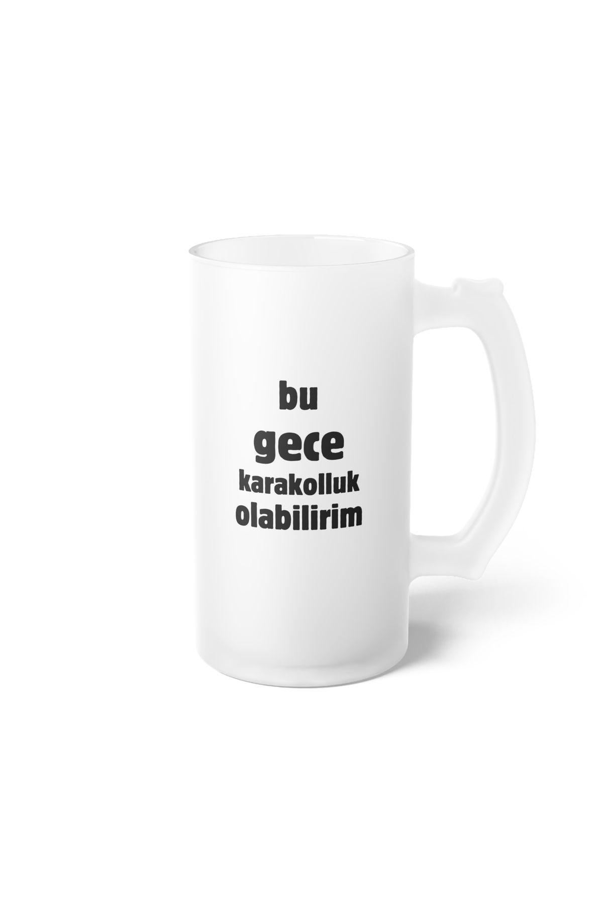BASKIBAZAR Since 2020 Bu Gece Karakolluk Olabilirim Baskılı Buzlu Hediyelik Bira Bardağı - Doğum Günü - Sevgililer Günü