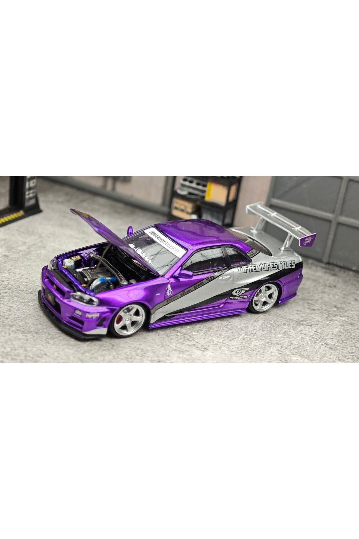 Timemicro Time Micro Ryohei Koyabu GT-R R34 Araba Modeli Mor