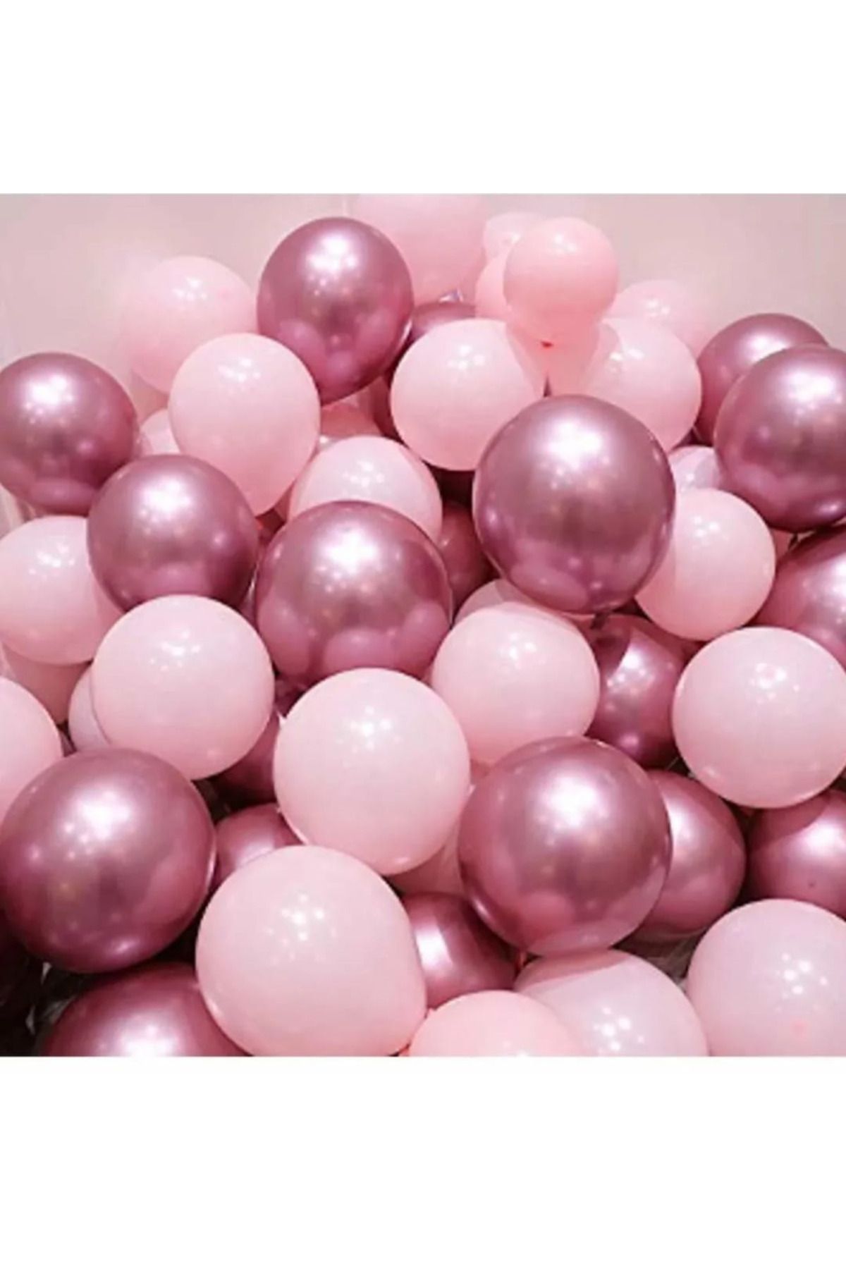 KARNAVAL DÜNYASI 5 ADET PEMBE RENK KROM KAPLAMA BALON- 12 İNÇ (30CM) PARLAK BALON