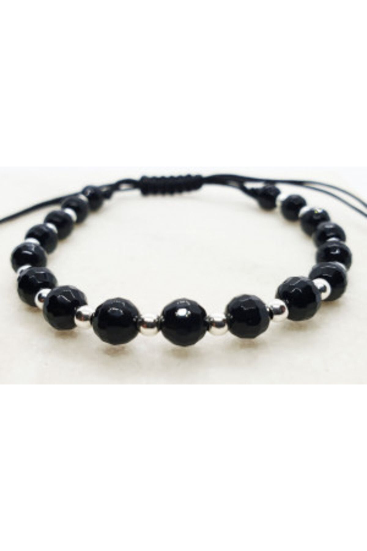 byRetroChique-Bratara byRetroChique onix negru si bilute argint 3