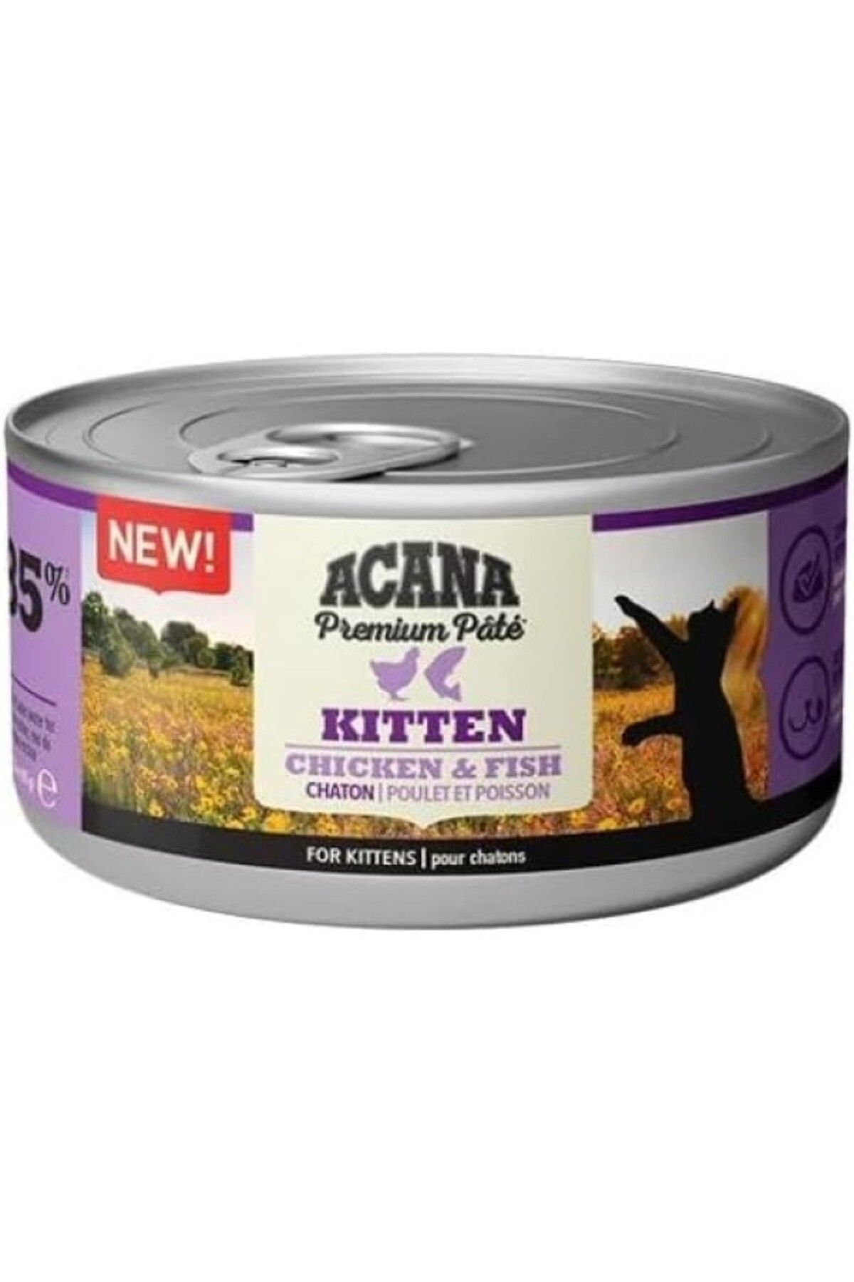 ShopZum Acana Premium Pate (EZME) Konserve Yaş Kedi Maması, Tavuklu Ve Balıklı, Yavru Kedi, 85 gr
