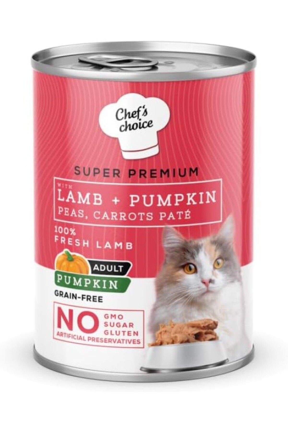 ShopZum Chef&apos;s Choice Kuzu Etli Ve Balkabağı Ezmeli Yetişkin Kedi Yaş Maması, 400 G X 12 Adet