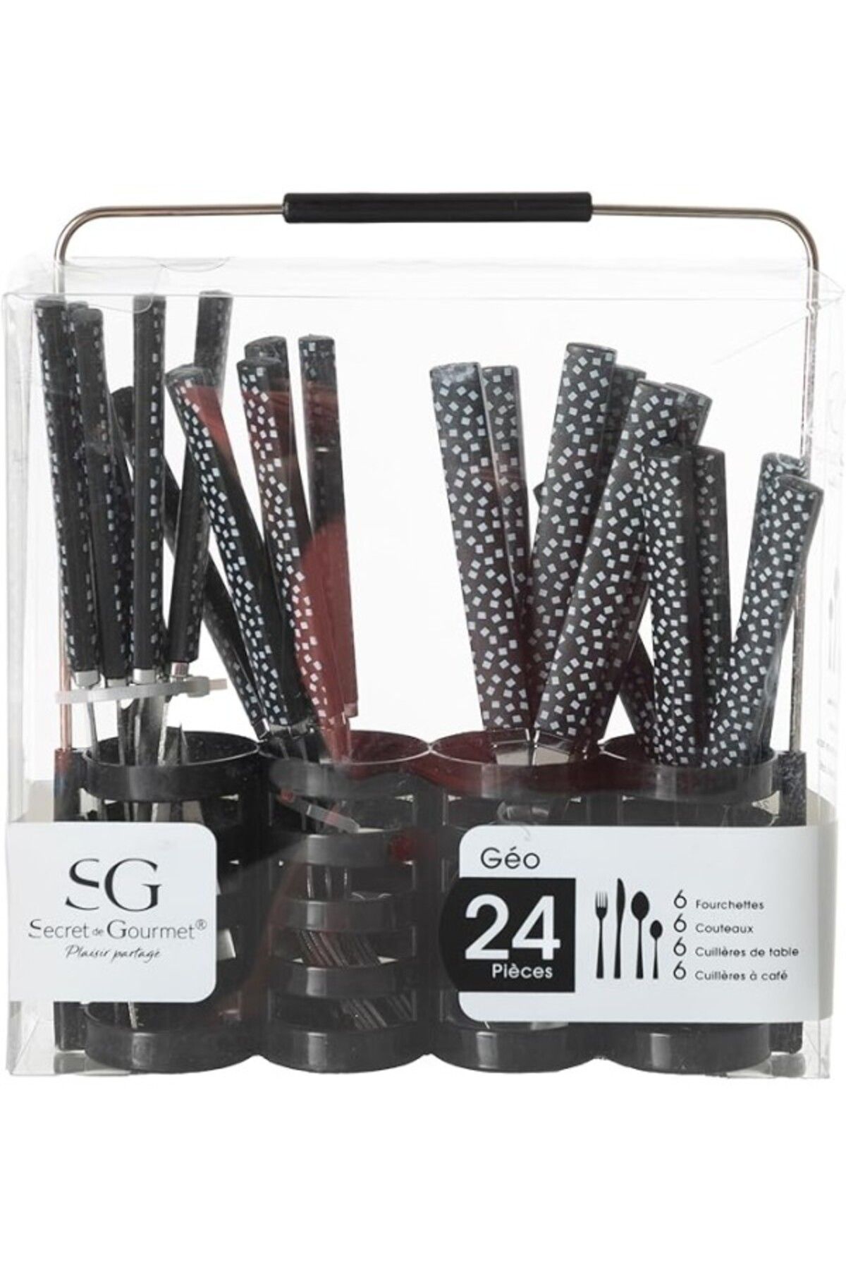 ShopZum Concept Black 24 Parça Sepetli Çatal Seti