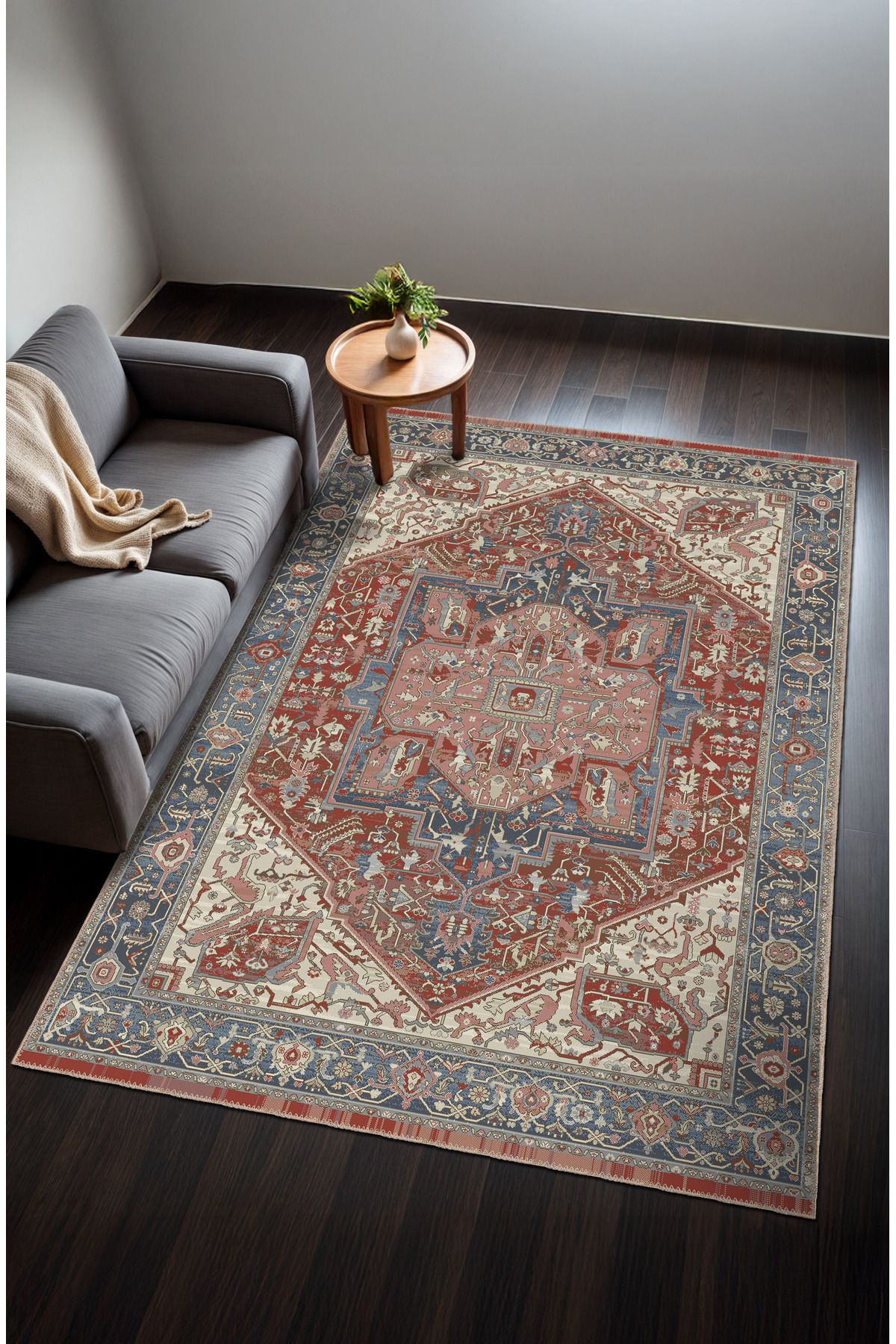 BigArts Home Makinede Yıkanabilir Kaymaz Taban Leke Tutmaz Göbekli Salon Halısı Mutfak Halısı ve Yolluk