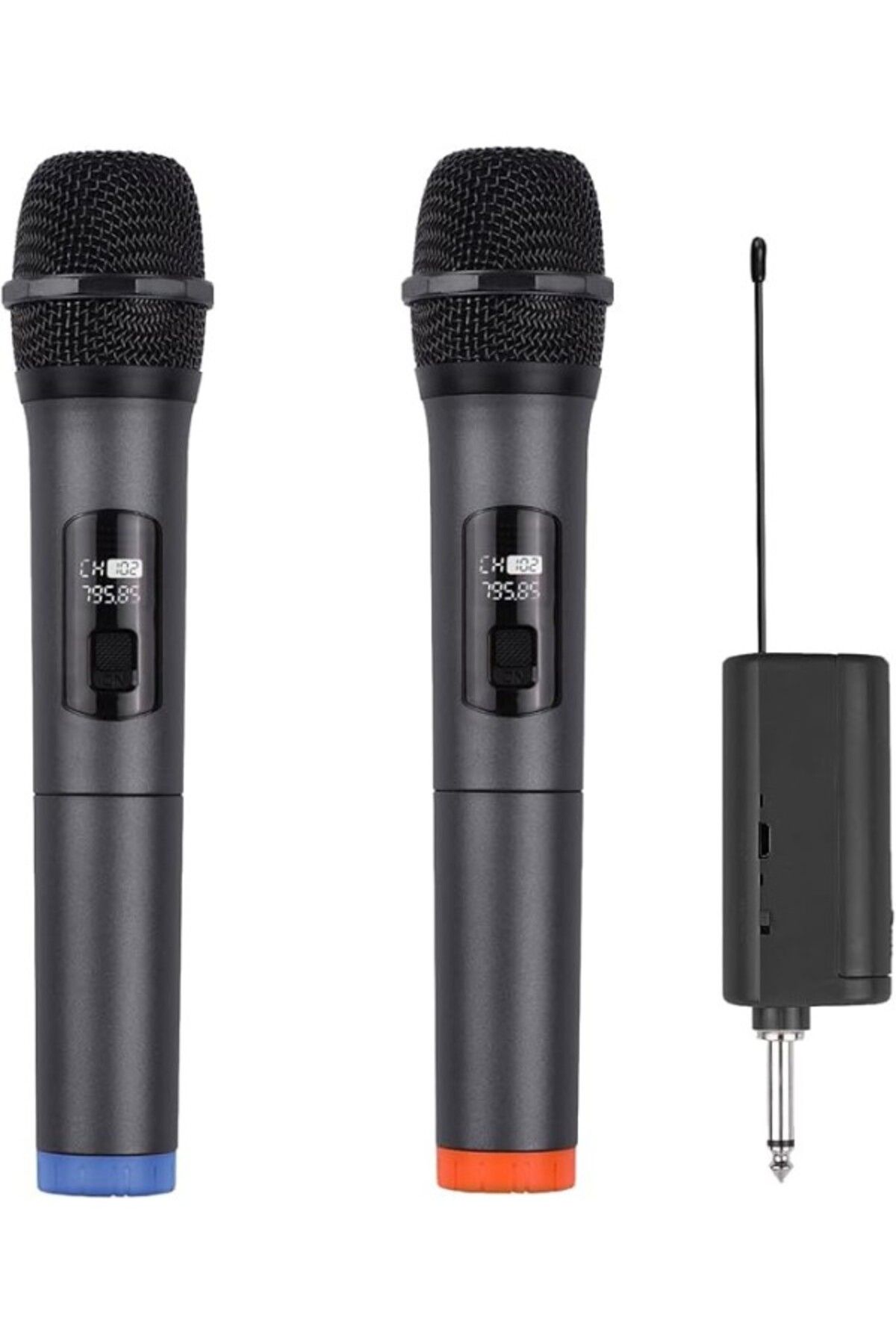 ShopZum İki Adet Profesyonel Kablosuz Mikrofon Tek Alıcı Dinamik Mikrofon Taşınabilir Mini Alıcı 6.35Mm Fiş