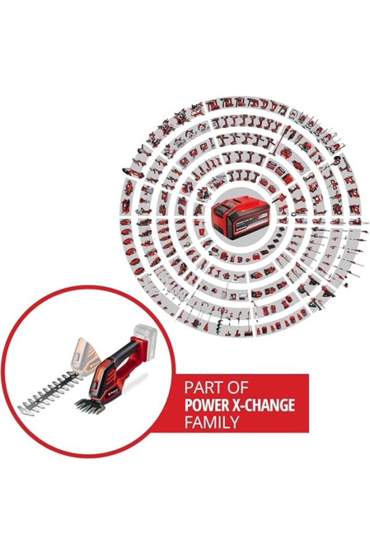 ShopZum Akülü Çit Budama Ge-Cg 18/100 Li-Solo Power X-Change (Li-Ion, 18 V, Çim Bıçağı Kesim
