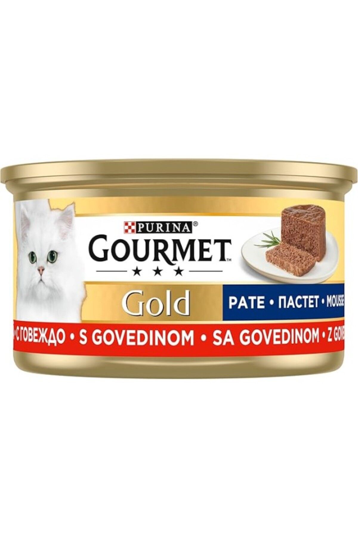 ShopZum Gourmet Gold Kıyılmış Sığır Etli Yaş Kedi Maması, Yetişkin, 85 G