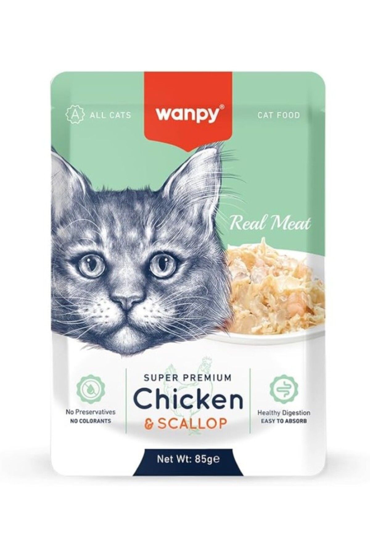 ShopZum Wanpy Pouch Tavuklu &amp; Deniz Taraklı Yaş Kedi Maması (85GR X 12 ADET)