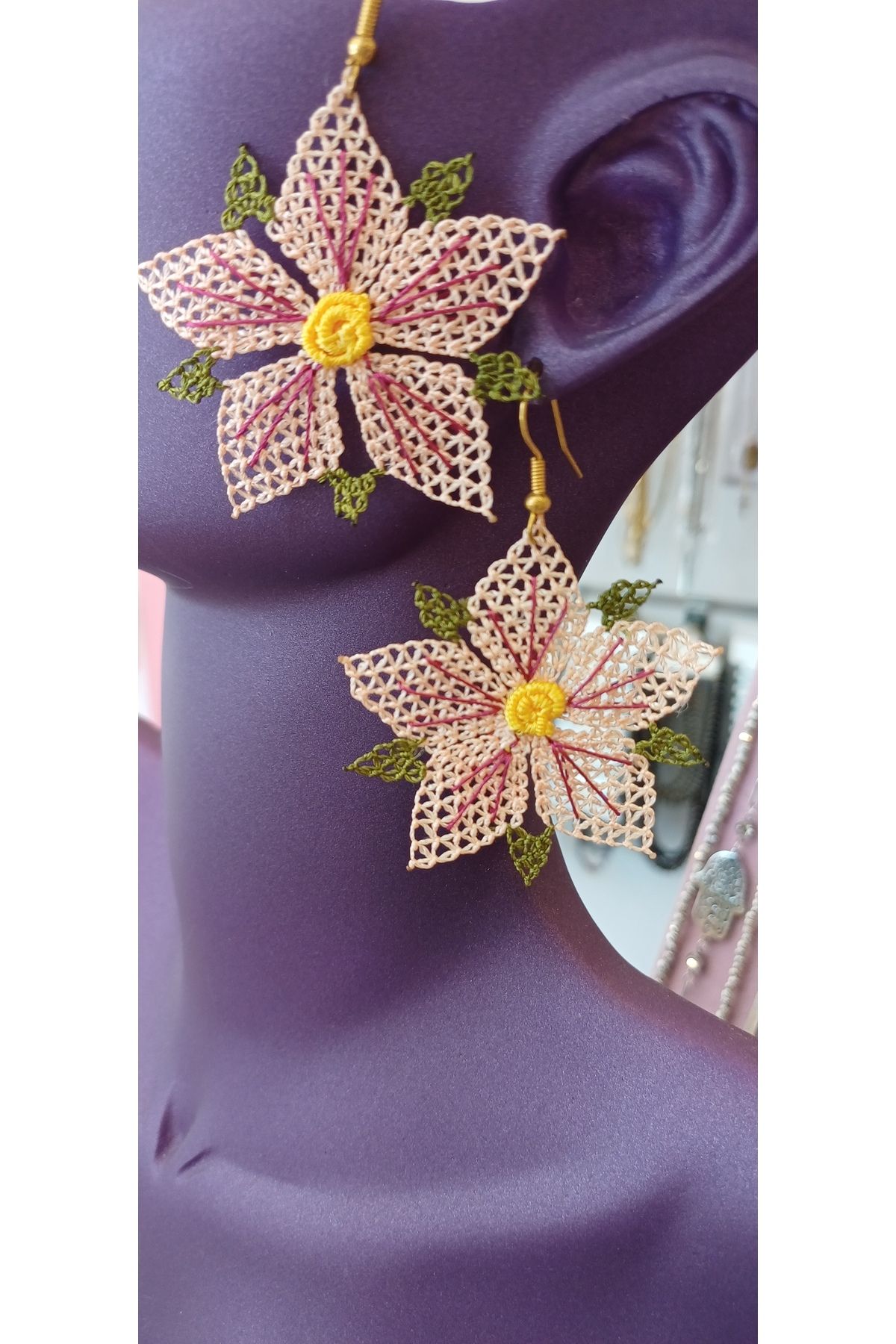 Jewerly İğne oyası metali çelik kadın küpe