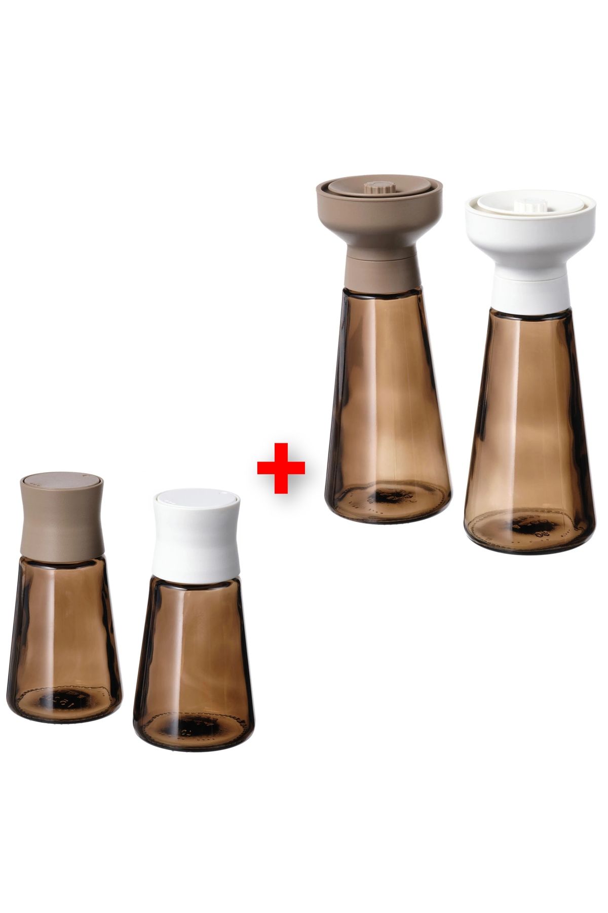 IKEA QUİCK Masa Üstü 2li Tuzluk + 2li Baharat Öğütücü İkea Baharat Değirmeni Ve Tuzluk Biberlik Seti Cam