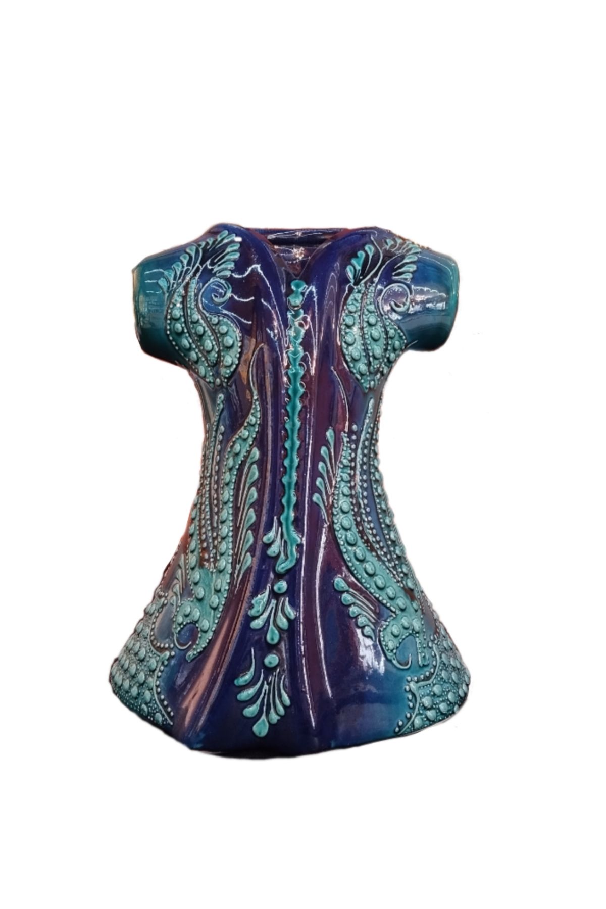 Ats Art El Yapımı Dekoratif Turkuaz Çini Kaftan 21 cm