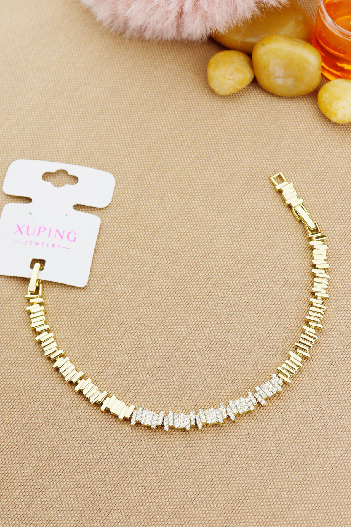 Keyifli Hayaller Xuping Bileklik - Vip Gold zirkon Taşlı Stone Model Xuping Bileklik En:5mm 17+2cm Yeni sezon