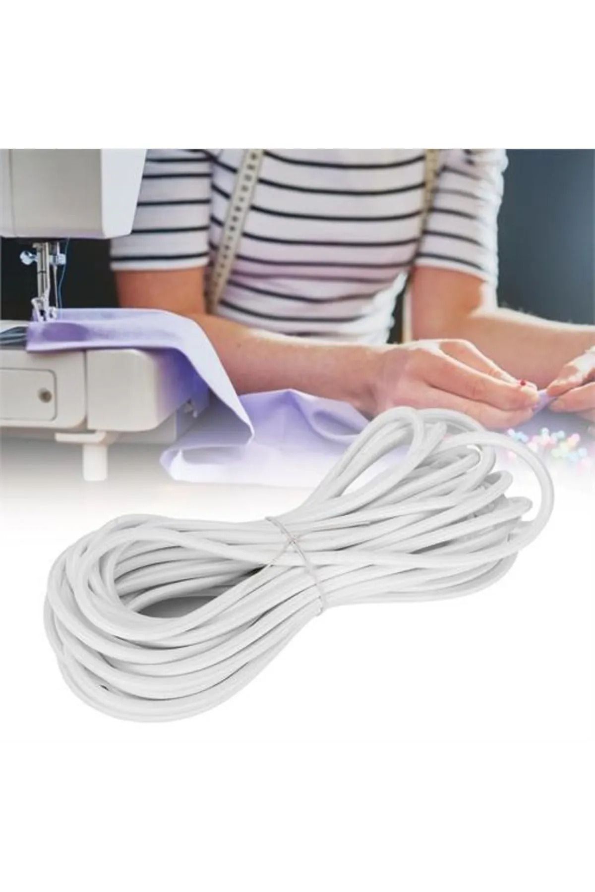 Metler 10 Metre 2 mm Bel Paça Giysi Lastiği | Dikiş ve Tuhafiye İçin Esnek Lastik 1 Adet