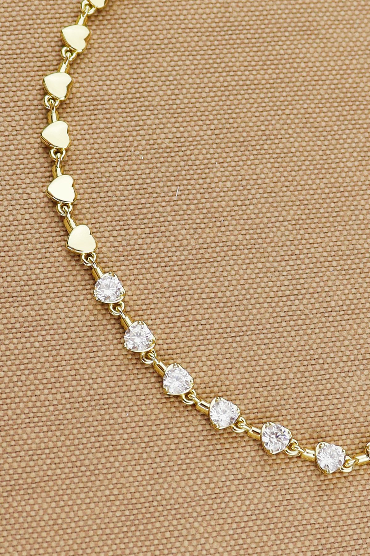 Keyifli Hayaller Xuping Bileklik - Vip Gold zirkon Taşlı Kalp Model Xuping Bileklik En:4mm 17+2cm Yeni sezon