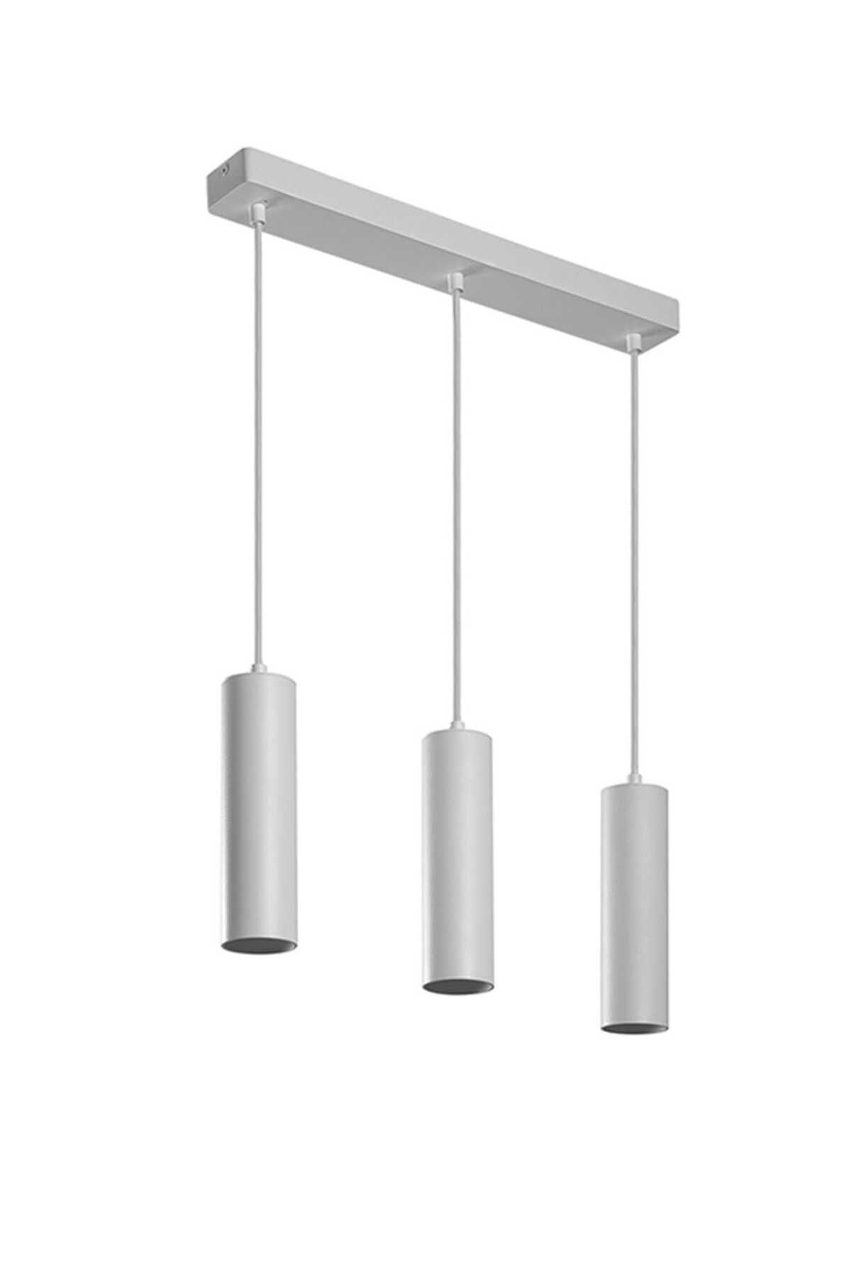 demet habek mylights MYLİGHTS beyaz os-ram led ampullü beyaz metal sıralı led avize masa üstü üçlü led 3000k