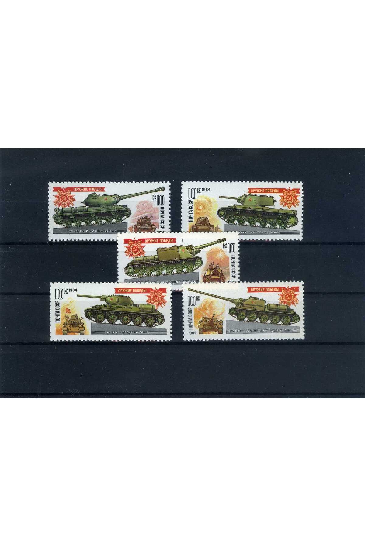 Jupiter Stamps Koleksiyon Pulları,Tanklar Konulu Rus Pulları,5 Pul,Konsept Hediyelik,Hobiler,ASB-66300265