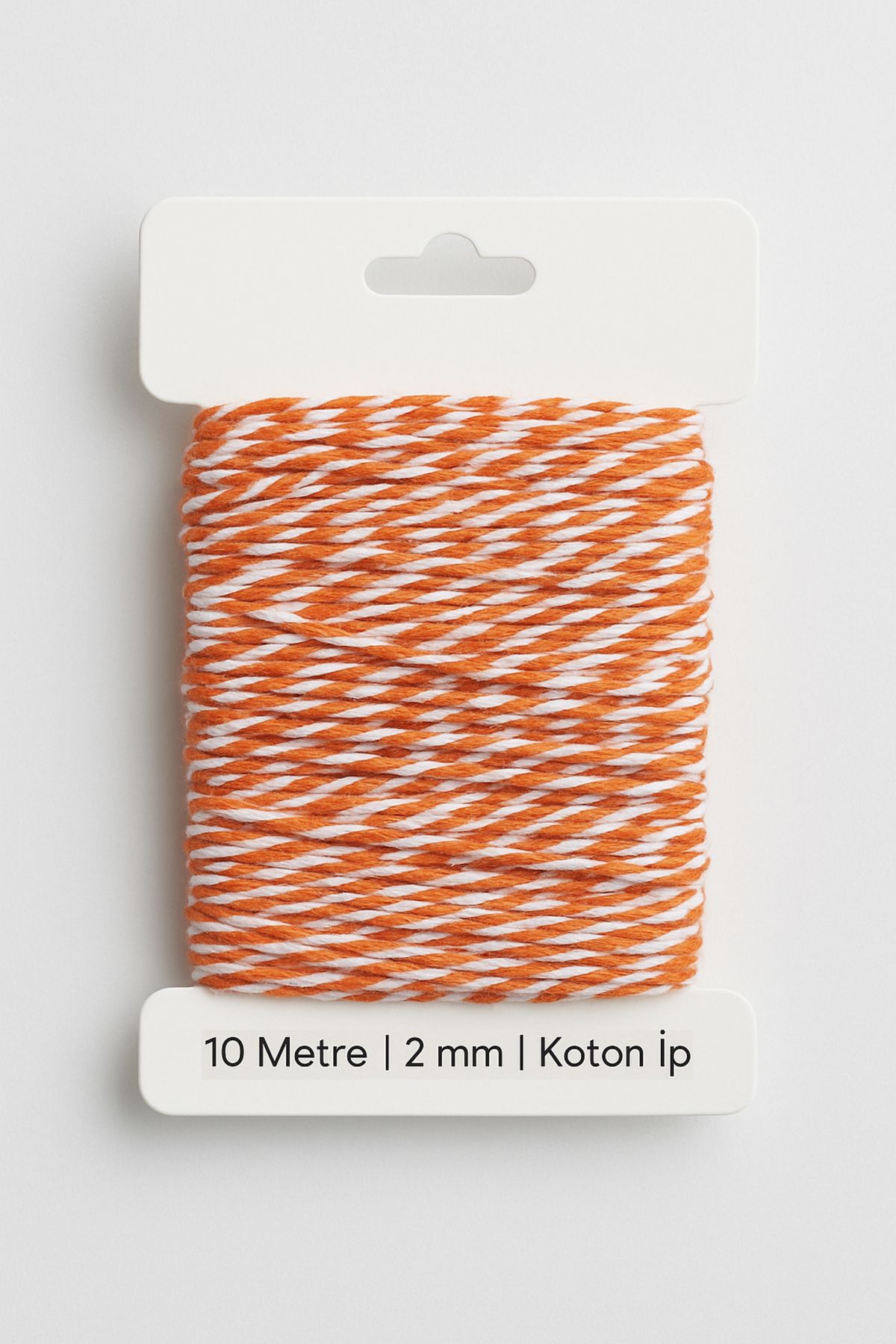 OLİ Art Turuncu Beyaz Koton Paketleme İpi 10 Metre Koton Paket İpi 10m