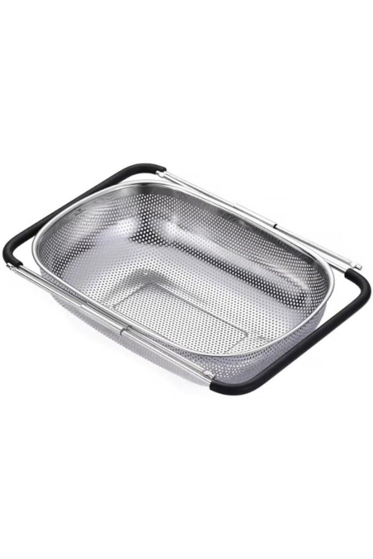 ShopZum Mallart® Ayarlanabilir Paslanmaz Çelik Süzgeç 24 X 34 Cm, Lavabo Üzeri Çok Amaçlı Mutfak Süzgeci