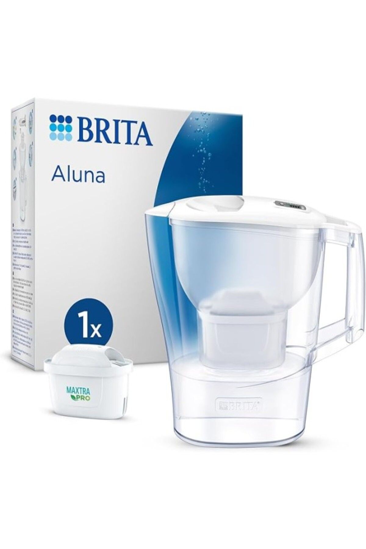ShopZum Aluna Cool 1X Maxtra Pro All-In-1 Filtreli Su Arıtma Sürahisi - Beyaz (2,4 Lt)